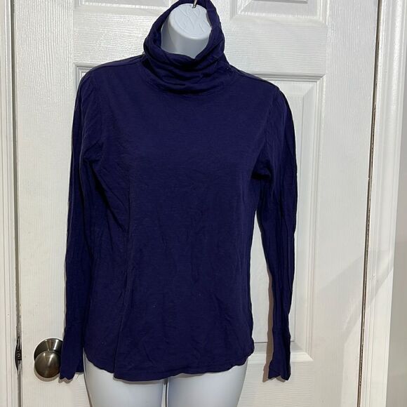 Loft women’s purple turtle neck long sleeve shirt size M - Picture 1 of 7